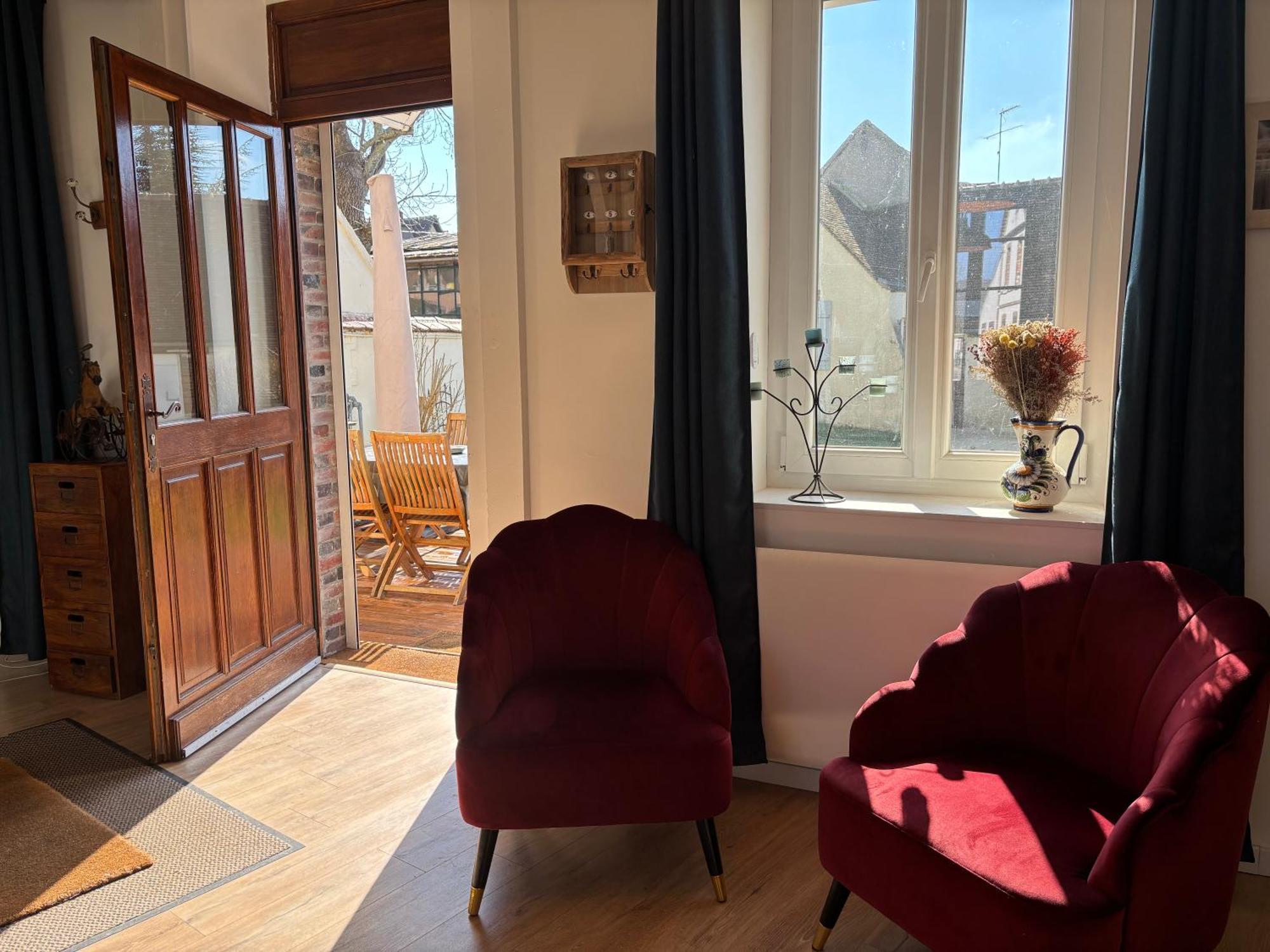 jolie maison de campagne avec piscine intérieur chauffée Fontaine-la-Gaillarde Esterno foto